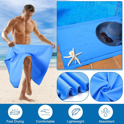 Tutuviw Chamois Towel Quick Dry for Swimmers,2Pcs Microfiber Shammy Towel,Lightweight Chamois Towel for Diving Triathlons,Other Water Sports Beach Shower Pool Gym Camping (13 x 17in, Blue,Green)