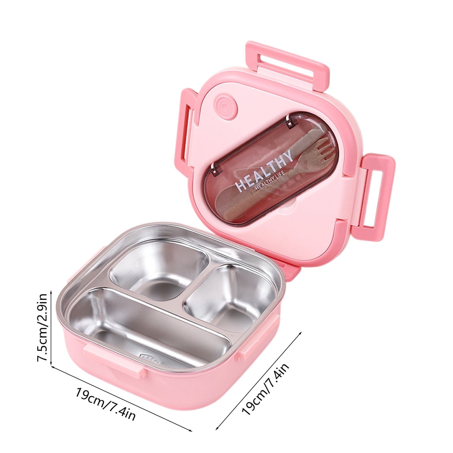 Aespoir Lunch Box, Toddler Lunch Box, Leak-Proof, Four-Sided Clasp for School,Camping,Travel, 7.5x7.5x3 In,Purple Green