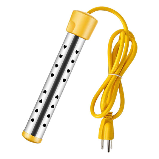 2500W Immersion Water Heater with Stainless Steel Cover,Quick Heating Immersion Heater for Indoor & Outdoor,Anti-scalding Bucket Heater Yellow