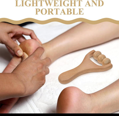 Wooden Massage Roller,Tutuviw 4 Pcs Portable Hand Roller Massagers,Wood Therapy Massages Roller Stick,Muscle Back Neck Shoulder Legs Massages Rollers for Gym Studio Office Home