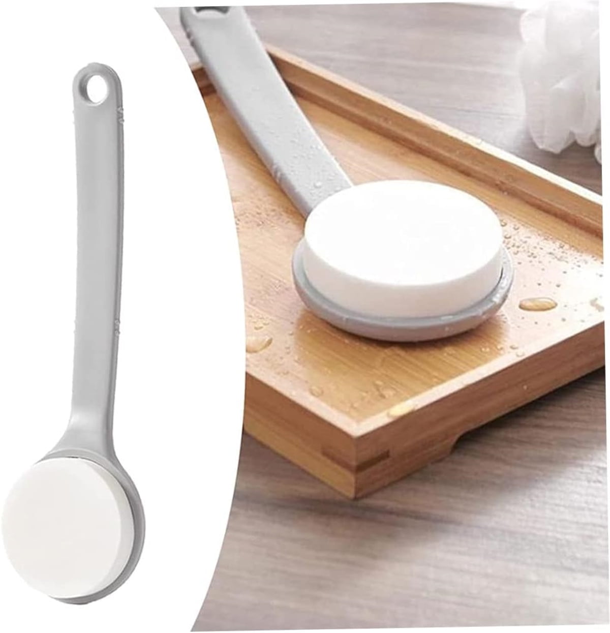 QZS Back Lotion Applicator,11.2x3in Reusable Back Sunscreen Applicator for Home,Portable Gray Body Lotion Brush for Sunscreen,Cream.