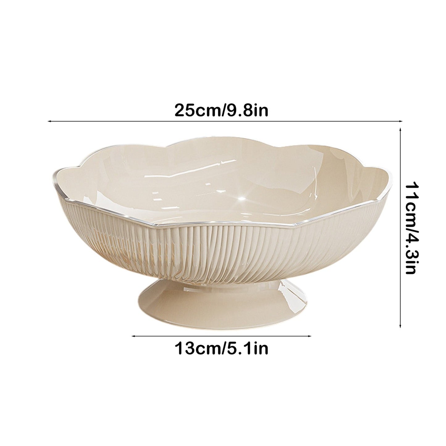 Ceramic Fruit Bowl for Kitchen Counter, Lights Pitches Fruit Plates, Decorative Bowl, Pedestal Bowl, Footed Bowl, Modern Fruit Bowl, Large Fruit Bowl, Home Decorative Bowls White