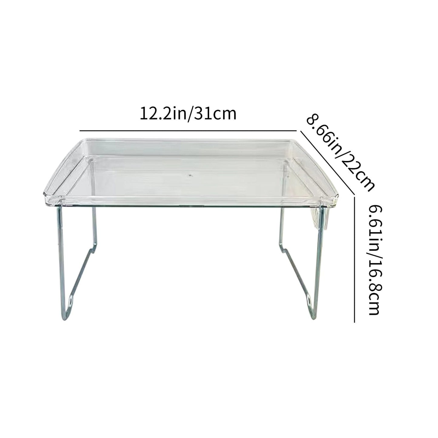 Cabinet Organizer Shelf, Stackable Kitchen Counter Shelves, Spice Rack, Countertop Organizers, Clear Plastic Storage Shelves Rack, for Makeup, Bathroom, Cupboard, Desk, Pantry Organization White.