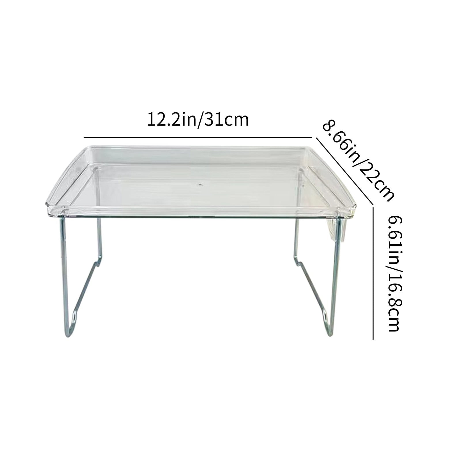 Cabinet Organizer Shelf, Stackable Kitchen Counter Shelves, Spice Rack, Countertop Organizers, Clear Plastic Storage Shelves Rack, for Makeup, Bathroom, Cupboard, Desk, Pantry Organization White.