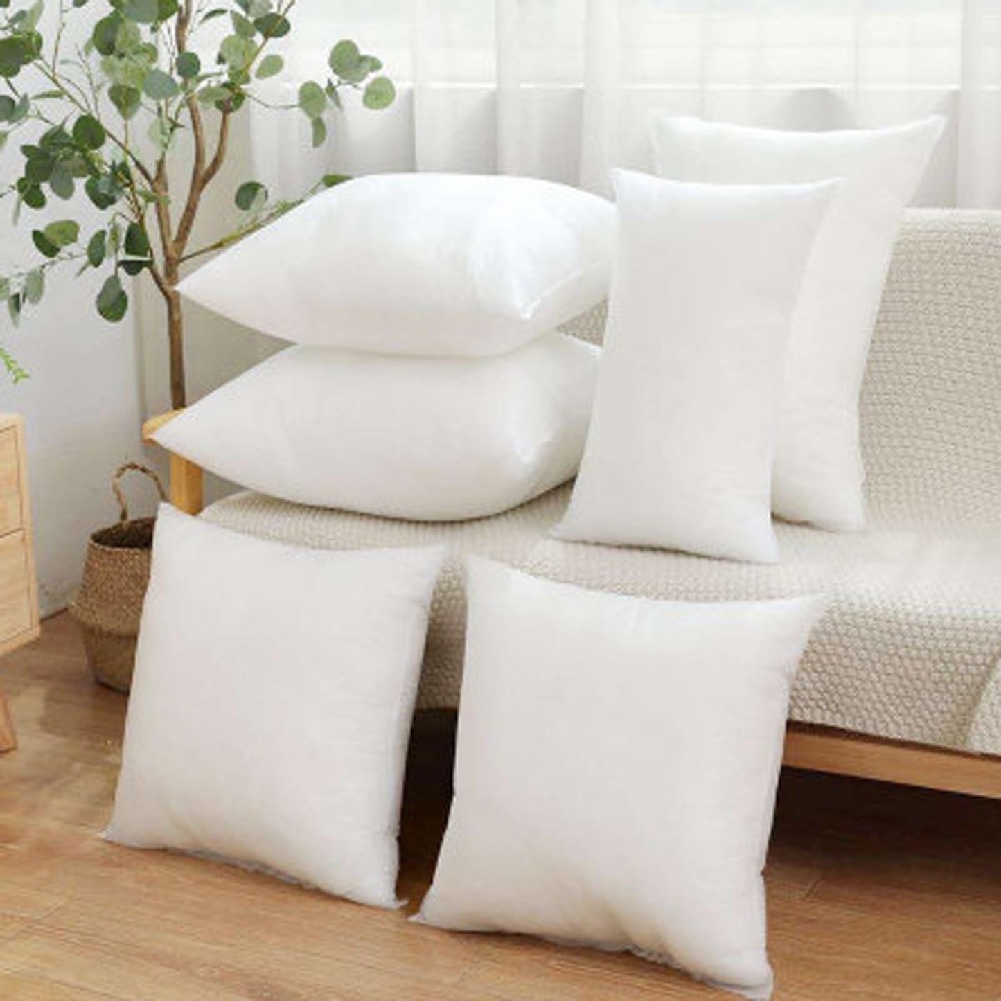 Pillow Insert, Hypoallergenic Square Form Sham Stuffer, Standard White Non-woven Cloth, Sofa Decorative, Euro Throw Pillow Inserts, for Sofa Bed Couch, Headboard Cushion Core C