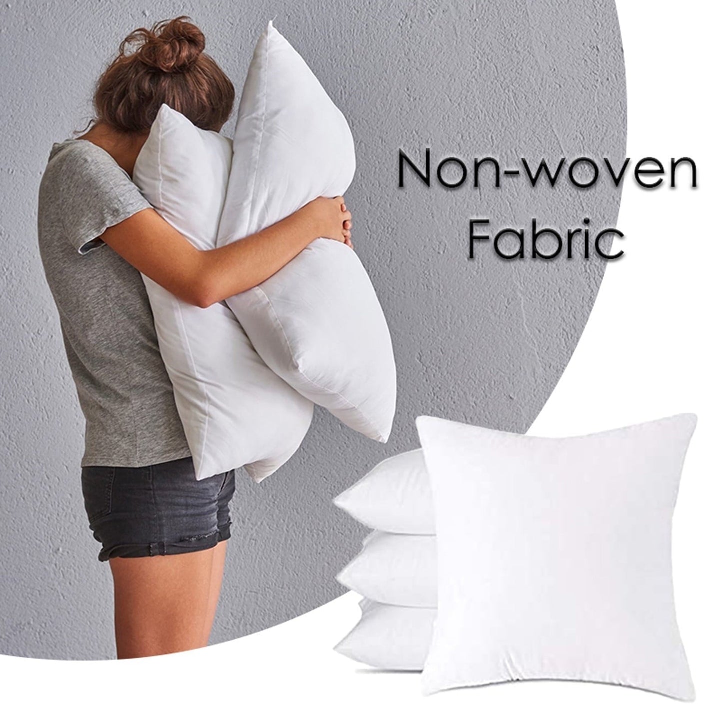 Pillow Insert, Hypoallergenic Square Form Sham Stuffer, Standard White Non-woven Cloth, Sofa Decorative, Euro Throw Pillow Inserts, for Sofa Bed Couch, Headboard Cushion Core C