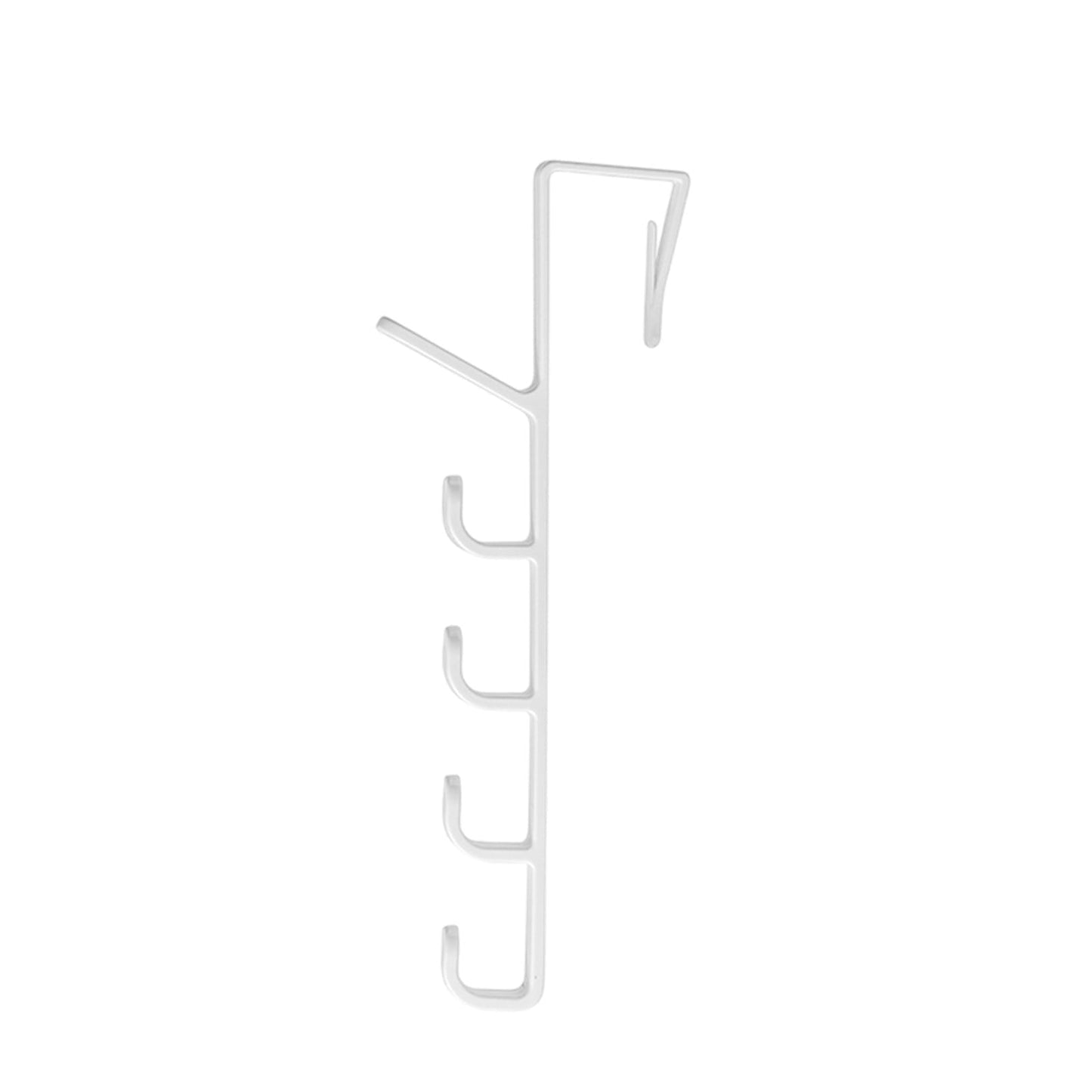 5 Layers Over the Door Hook, Hanging Clothes Rack, Organizer Rack, Hanger Backpack Handbag Door Hook, Hat Storage Rack, Strong Load-Bearing and Durable, Stylish and Practical White