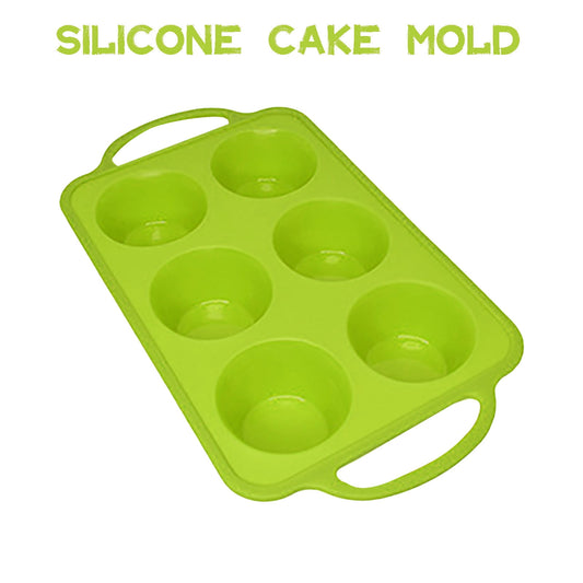 Jumbo Silicone Muffin Pan, Non-stick Large Silicone Cupcake Pan with Handles 6 Cup, Silicon Muffin Tin Tray for Baking, Egg Bites, Cupcake Mold, Cake and Pan Nonstick Baking Molds, BPA Free Red Green