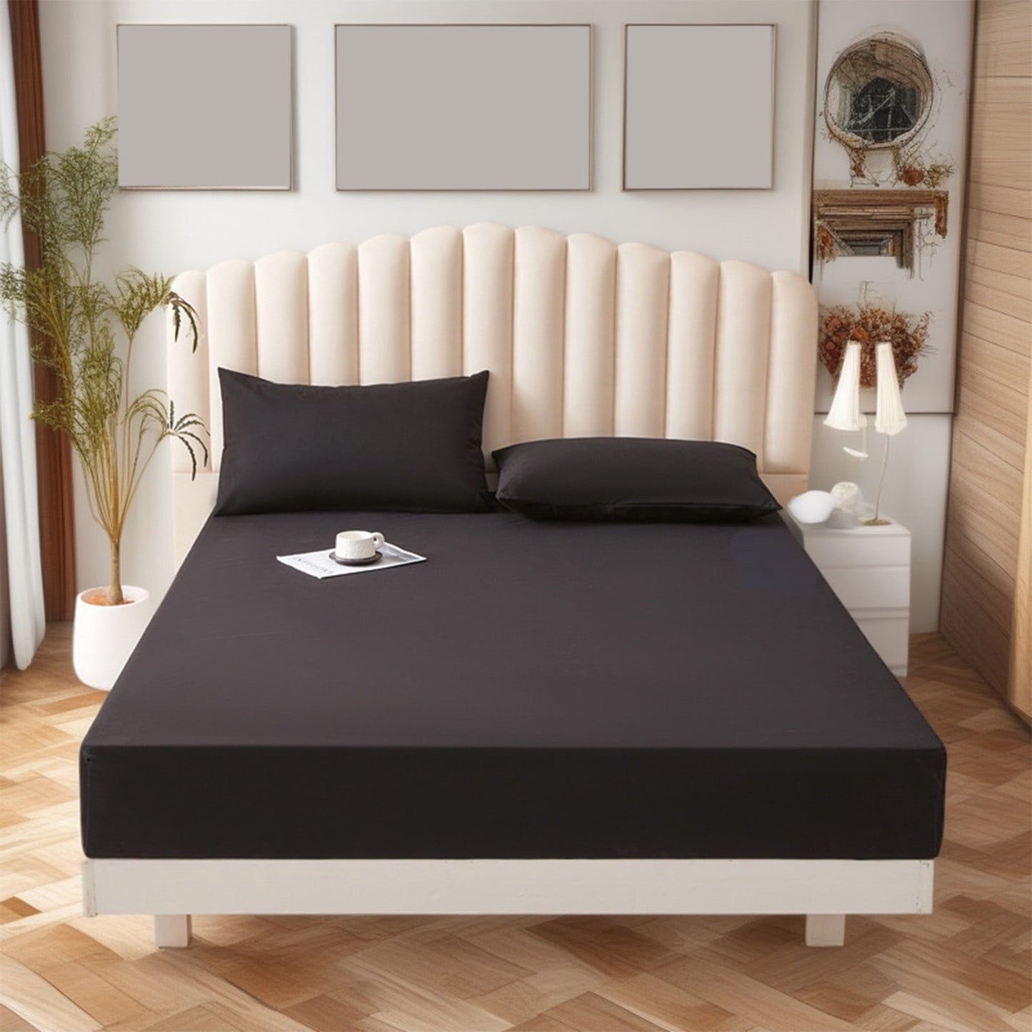 \u200b\u200bNon-Sliping Bedding Twin Fitted Sheet,Soft Elastic Fiber Bed Sheets With Deep Pocket,Machines Washable,Shrinkage And Fade Resistants 140x200x30cm Green
