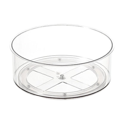 Lazy Turntable for Cabinet, Lazy Organizer with High Sides, Countertop Spinning Organizer for Spices, Clear Rotating Organizer, for Kitchen, Pantry, Refrigerator, Bathroom, Table, Fridge S