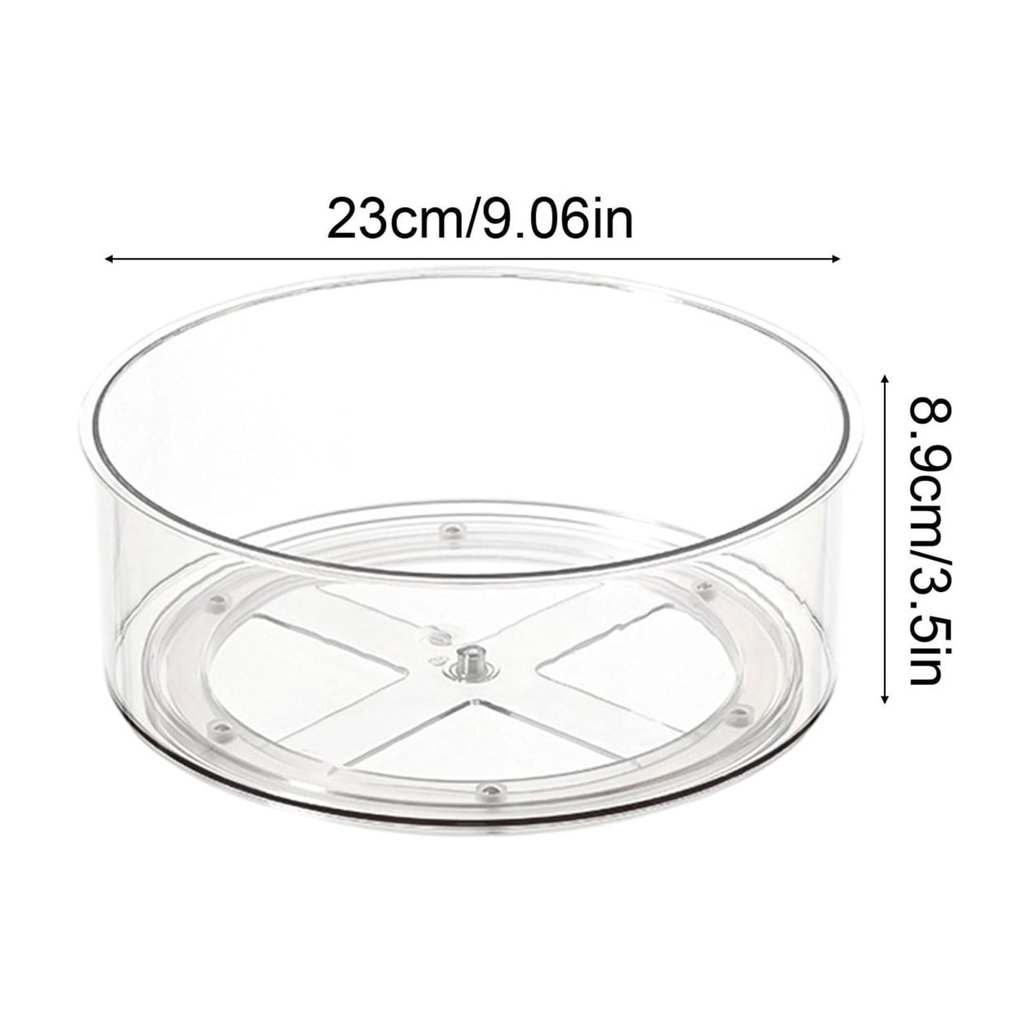 Lazy Turntable for Cabinet, Lazy Organizer with High Sides, Countertop Spinning Organizer for Spices, Clear Rotating Organizer, for Kitchen, Pantry, Refrigerator, Bathroom, Table, Fridge S