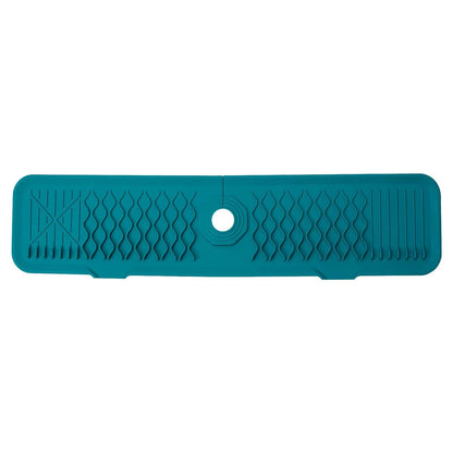 Faucet Mat for Kitchen Sink, Silicone Sink Splash Guard, Faucet Draining Mat, Dish Soap Sponge Holder, Around Faucet Bathroom Gadgets, Sink Accessories, Drying Mats Organizer Green