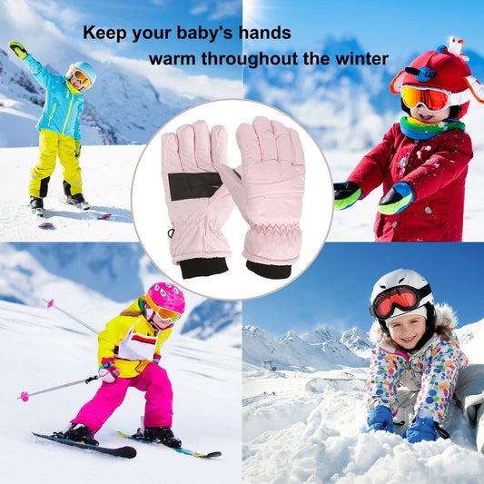 GXWEA 2T Gloves Kids Waterproof Gloves Kids Gloves Winter Gloves Thick Gloves Stretchy Warm Gloves Boys Girls 6-11 Year 4-8 Year AHA1 kids snow gloves Pink