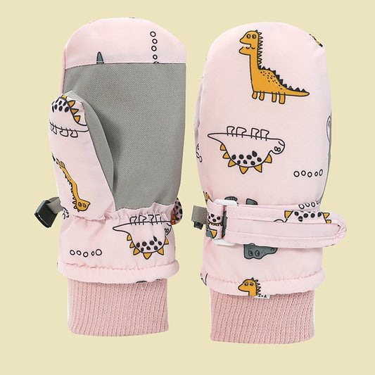 GXWEA 2T Gloves Kids Waterproof Gloves Kids Gloves Winter Gloves Thick Gloves Stretchy Warm Gloves Boys Girls 6-11 Year 6-24 Months AHA5 kids snow gloves Pink