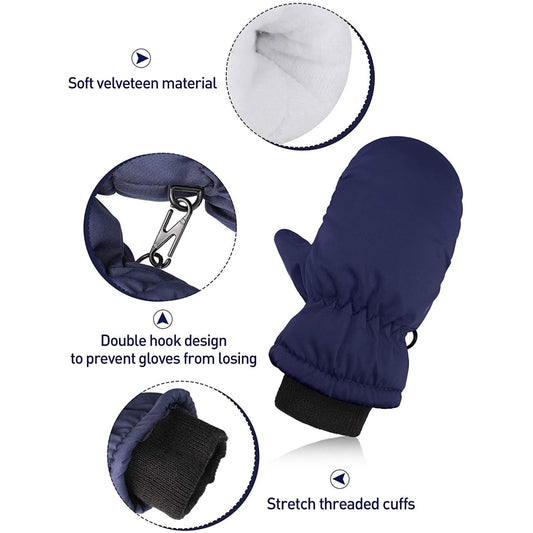GXWEA 2T Gloves Kids Waterproof Gloves Kids Gloves Winter Gloves Thick Gloves Stretchy Warm Gloves Boys Girls 6-11 Year One Size color-11