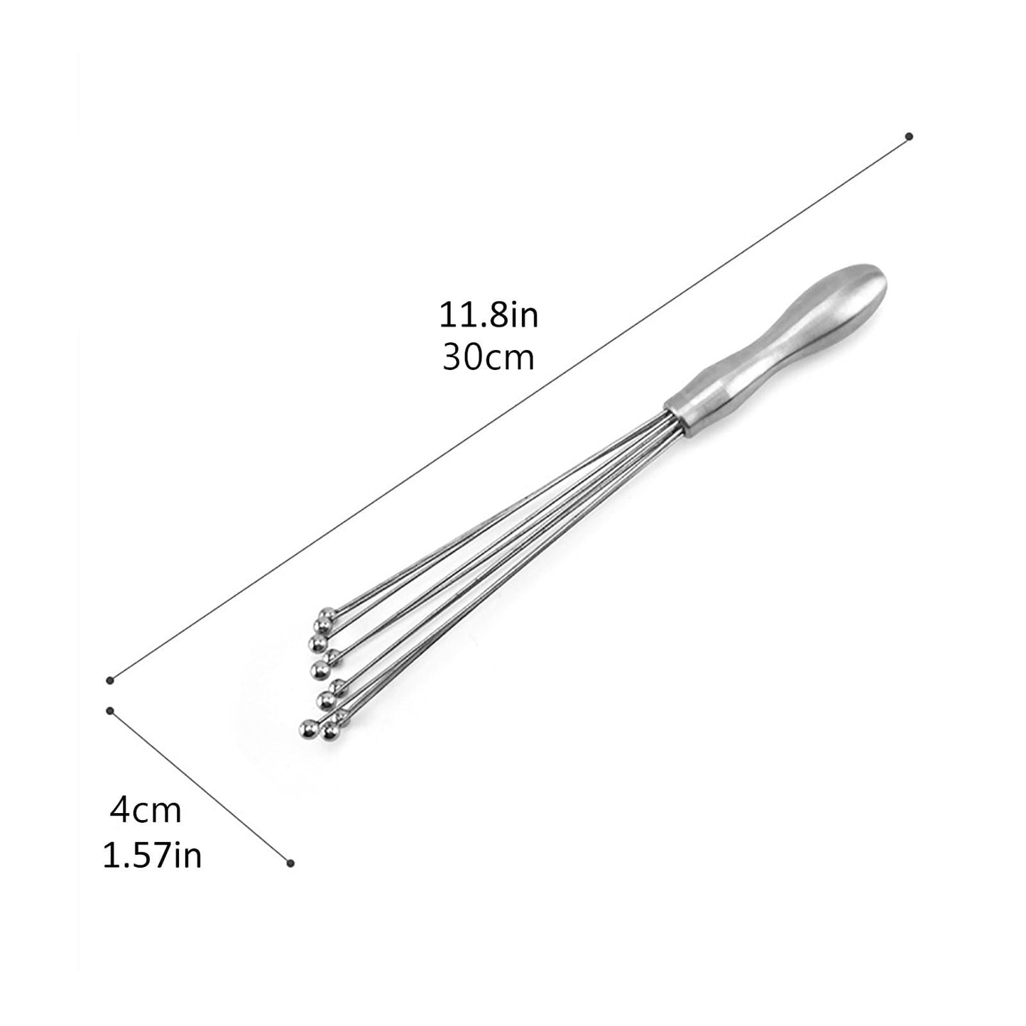 Egg Whisk,10" Stainless Steel Ball Whisk Egg Beater with Handle, Manual Mixers Whisk, Kitchen Tool for Baking Cooking B