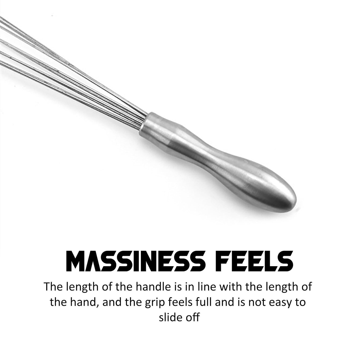 Egg Whisk,10" Stainless Steel Ball Whisk Egg Beater with Handle, Manual Mixers Whisk, Kitchen Tool for Baking Cooking B