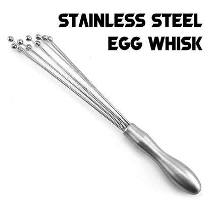 Egg Whisk,10" Stainless Steel Ball Whisk Egg Beater with Handle, Manual Mixers Whisk, Kitchen Tool for Baking Cooking B