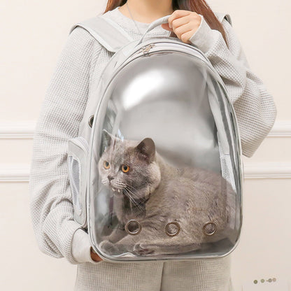 Pet Backpack Carrier, Transparent Space Capsule Pet Backpack Bag with Straps, Breathable Pet Carrier for Traveling Walking Hiking Outdoor Activities G