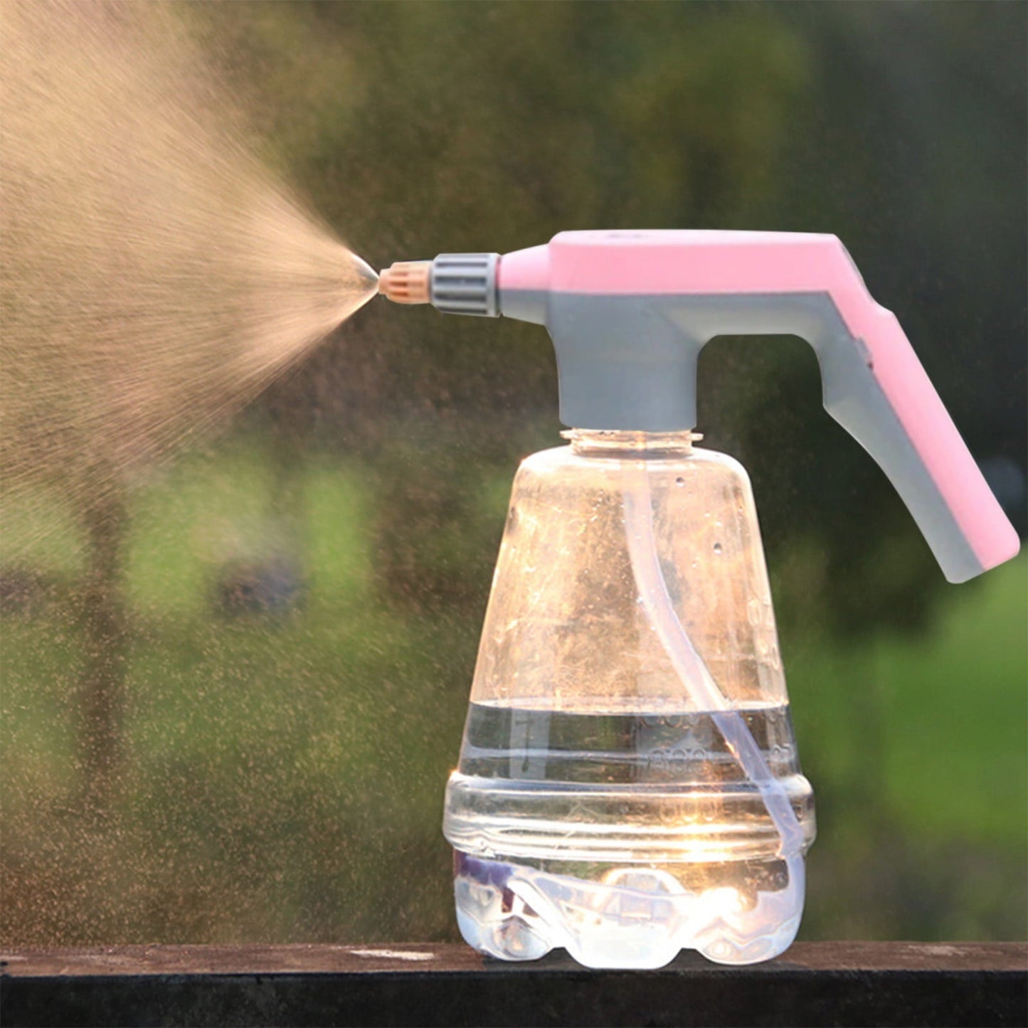 Foam Sprayer, High Pressure Sprayer Pump Spray Bottle Car Cleaning Sprayer for Car Washing, Window Cleaning, Courtyard Sweeping, Flower Watering, Home Electric Pressurized Nozzle Pink
