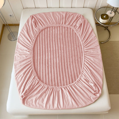 Velvet Fleece Fitted Sheet Bed Sheet, Plain Thermal Warm Soft Bedding, Flannel Fitted Sheet, Super Soft Warm Velvet Plush Bed Sheets, Winter Imitation Fleece Bed Sheet, Milk Fleece Bed Cover White