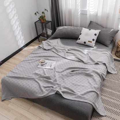 59x39" 100% Cottons Blanket, Soft and Breathable Bed Blanket, Multi-functional Bed Blanket for All Season, Machines Washable Bed Couch for Home Living Room Bedroom Office Travel Gray