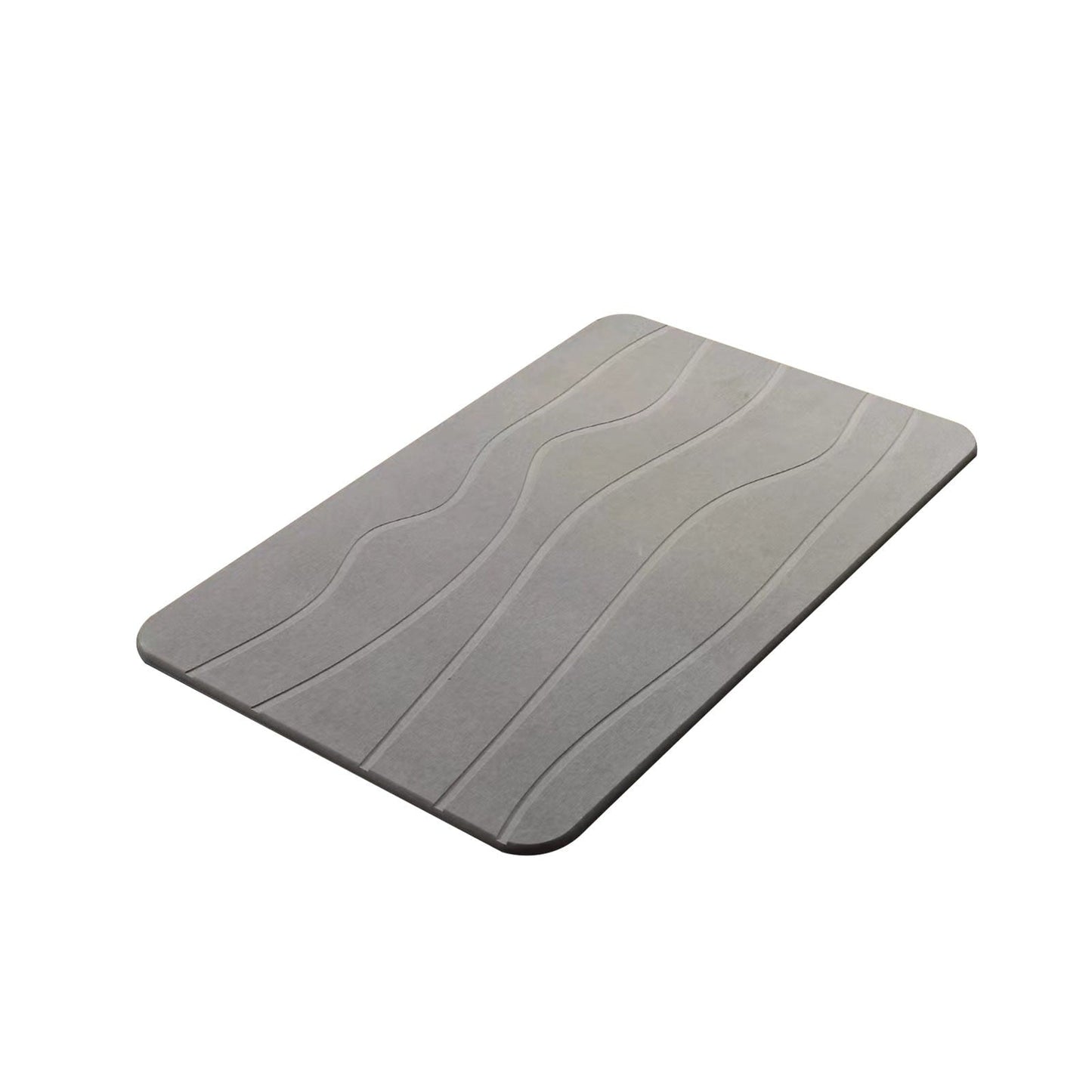 Stone Bath Mat, Diatomaceous Earth Shower Mat, Non-Slip Super Absorbent Diatomite Stone Bath Mats, Bathroom Door Mat, for Bathroom Floor Quick Drying Natural Easy to Clean Gray