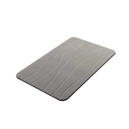 Stone Bath Mat, Diatomaceous Earth Shower Mat, Non-Slip Super Absorbent Diatomite Stone Bath Mats, Bathroom Door Mat, for Bathroom Floor Quick Drying Natural Easy to Clean Gray