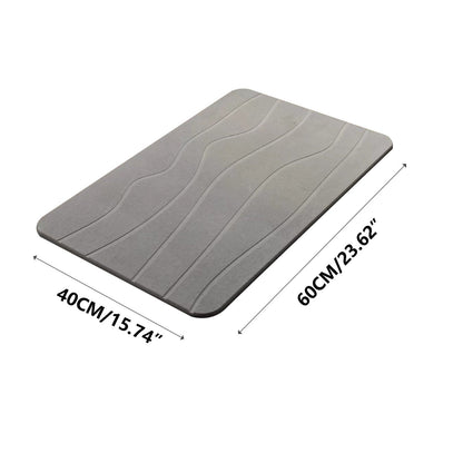 Stone Bath Mat, Diatomaceous Earth Shower Mat, Non-Slip Super Absorbent Diatomite Stone Bath Mats, Bathroom Door Mat, for Bathroom Floor Quick Drying Natural Easy to Clean White