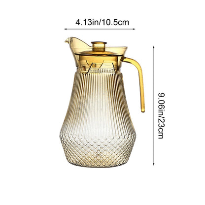 Acrylic Pitcher, Clear Plastic Water Pitchers with Lid and Spout, Iced Tea Pitcher Beverage Containers for Fridge, Juice, Sangria, Lemonade, Shatter-proof, BPA-Free Yellow
