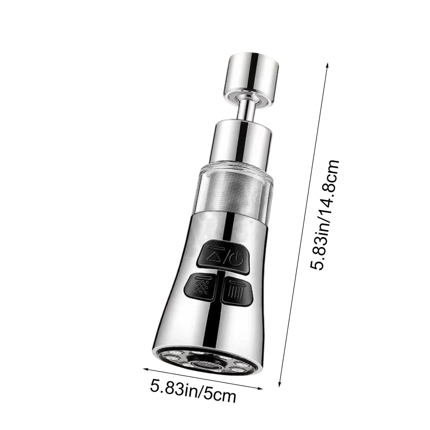 Sink Water Filter Faucet, 360 Rotating Faucet Filter, 3 Mode Sprayer, Extender Purifier, Remove Heavy Metal Hard Water, for Home Toilets Kitchen Bathroom Gray