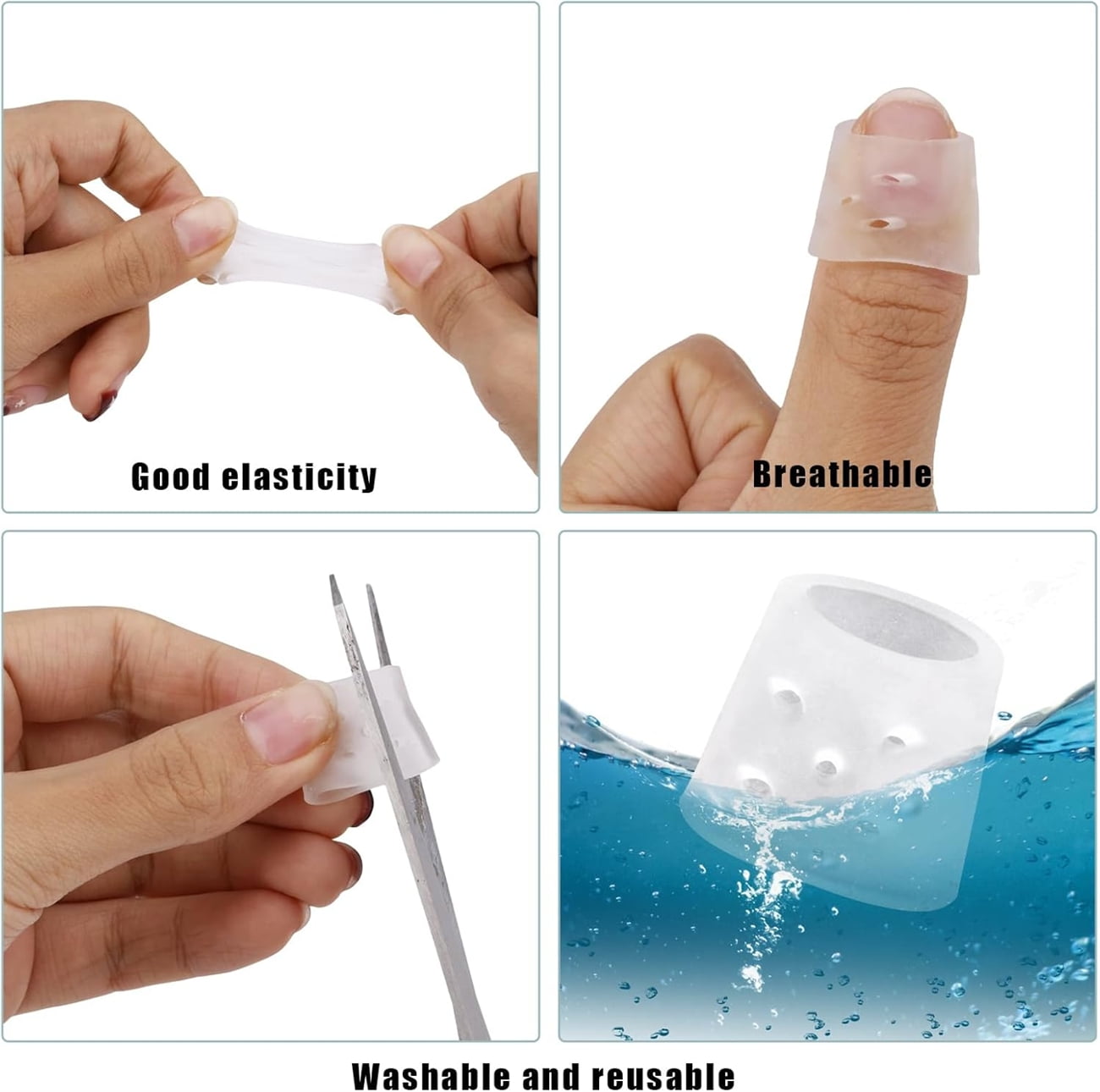 8 Pairs Breathable Finger Cots with Air Holes,Finger Protectors,Breathable Finger Covers for Protectors for Wound,Finger Cracking,Trigger Finger.
