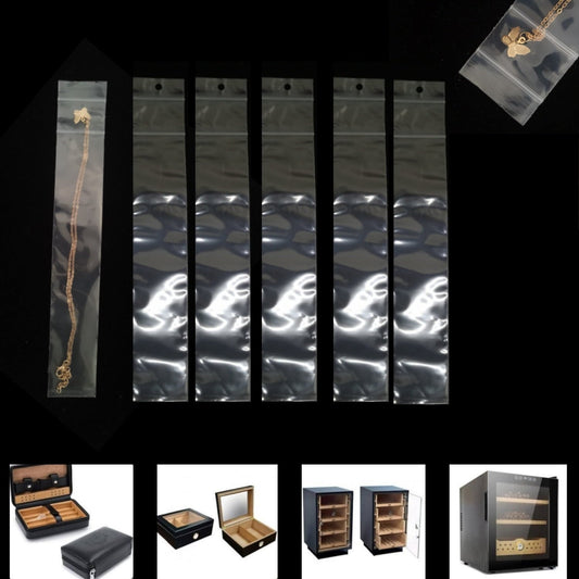 9.8x1.6" Double Ziplock PE Bags 100 Pack of Reclosable Long Plastic Bags QZS Clear Zipper Storage Bags Home Travel Accessories
