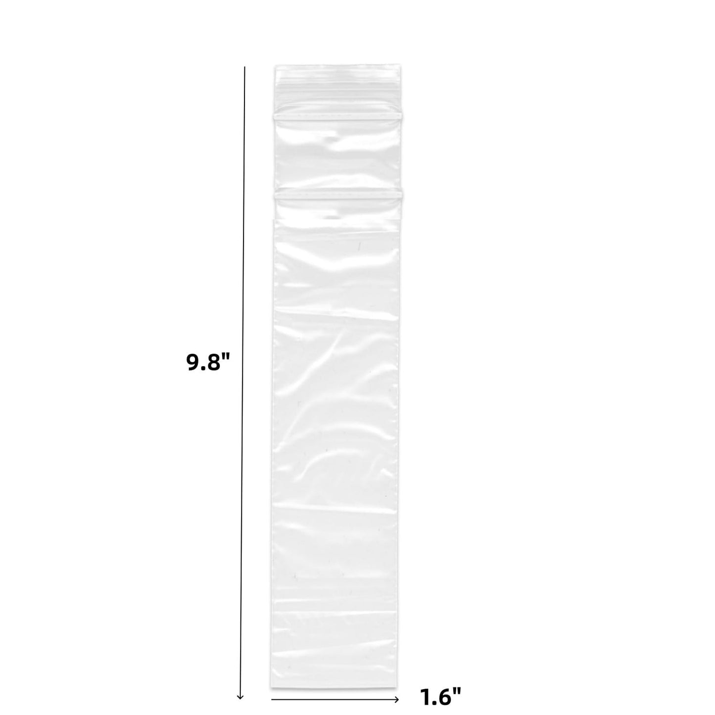 9.8x1.6" Double Ziplock PE Bags 100 Pack of Reclosable Long Plastic Bags QZS Clear Zipper Storage Bags Home Travel Accessories