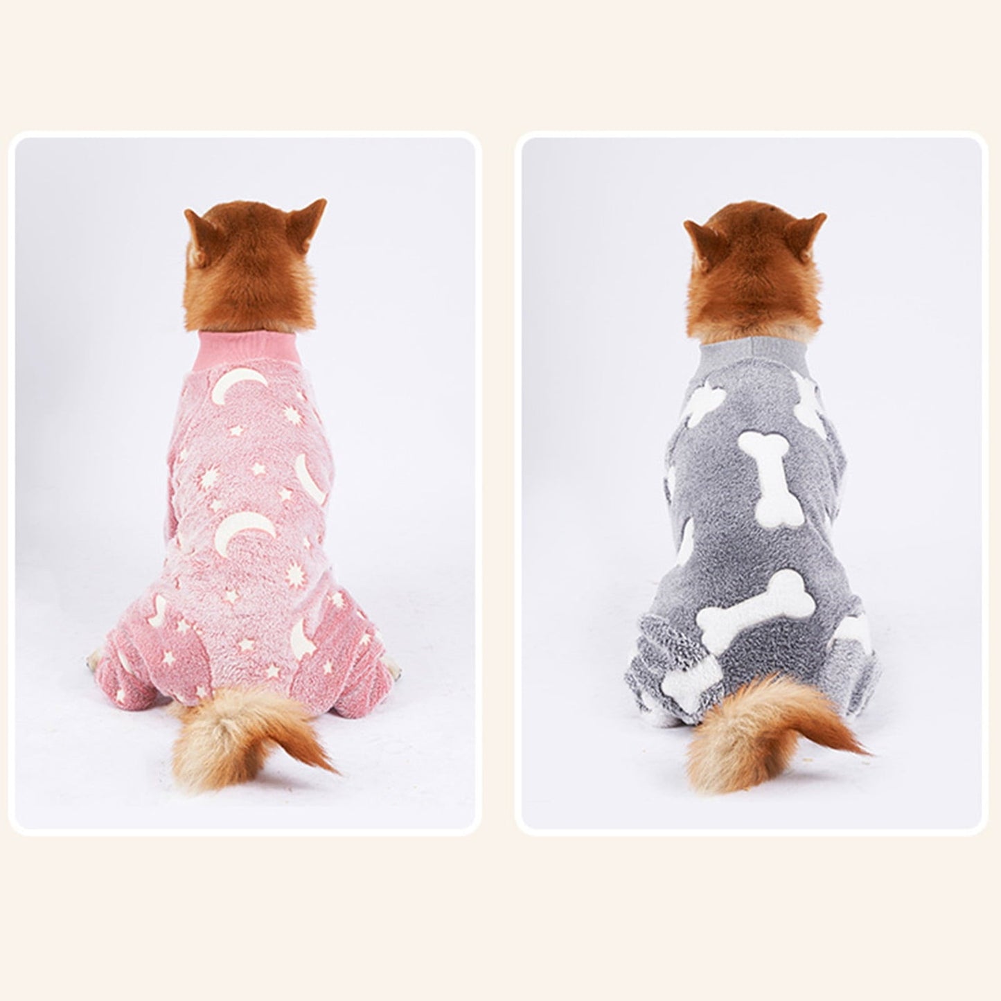 Bobasndm Turtleneck Dog Clothes Pajamas,Autumn Winter Dog Jumpsuit Coat,Winter Soft Warm Flannel Pajamas Jumpsuit for Medium Large Dog L Grey