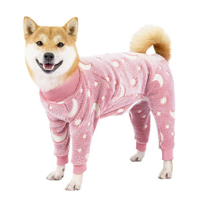 Bobasndm Turtleneck Dog Clothes Pajamas,Autumn Winter Dog Jumpsuit Coat,Winter Soft Warm Flannel Pajamas Jumpsuit for Medium Large Dog 3XL Pink