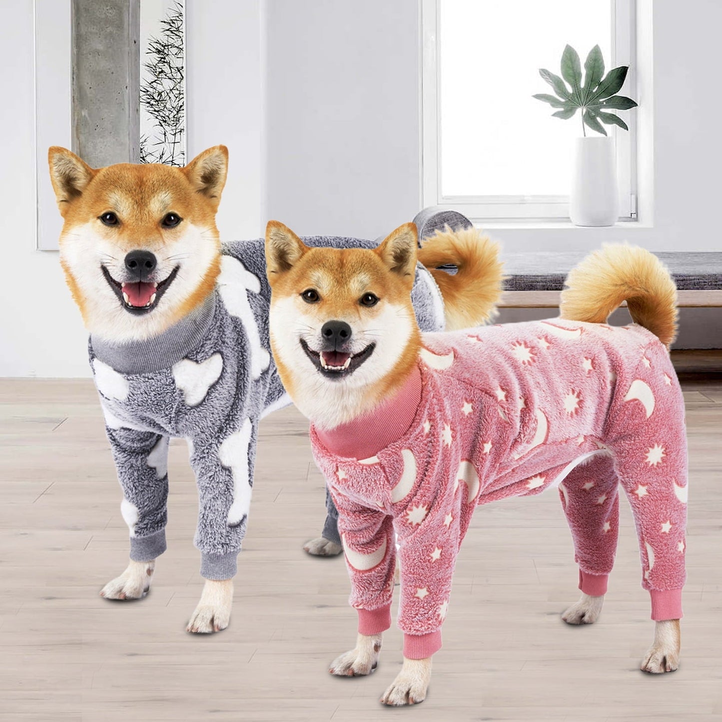 Bobasndm Turtleneck Dog Clothes Pajamas,Autumn Winter Dog Jumpsuit Coat,Winter Soft Warm Flannel Pajamas Jumpsuit for Medium Large Dog 3XL Pink