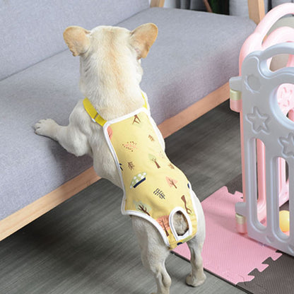 opvise Pet Sanitary Pants Adjustable Band Menstruation Shorts Washable Dog Diaper Pet Physiological Pants for Indoor S Yellow