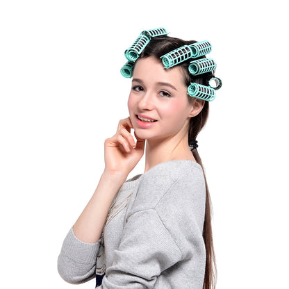 CIYAPED 30 Pieces Plastic Hair Rollers Curlers Snap Rollers Self Grip Rollers Hairdressing Curlers No Heat Hair Curlers for DIY Hairdressing Hair Salon Hair Barber Yellow/Green/Red/Purple.