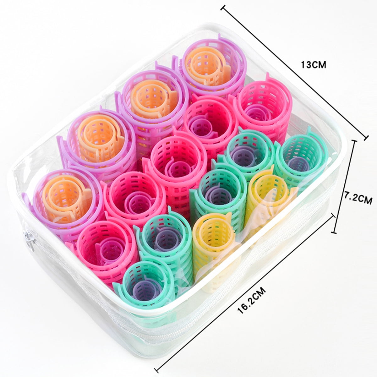 CIYAPED 30 Pieces Plastic Hair Rollers Curlers Snap Rollers Self Grip Rollers Hairdressing Curlers No Heat Hair Curlers for DIY Hairdressing Hair Salon Hair Barber Yellow/Green/Red/Purple.