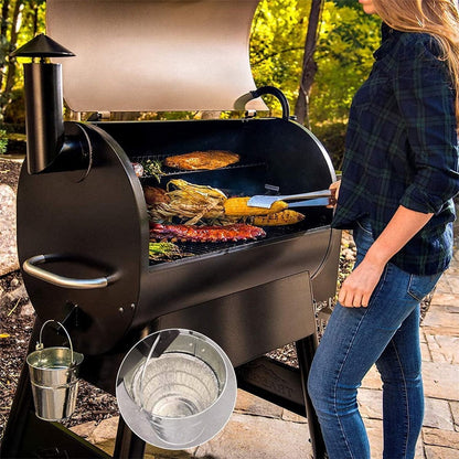 Grill Bucket for Grease, Grease Bucket with 12 Pcs Drip Grease Liners, Grill Smoker Bucket, for Camp Chef, for Traeger 20/22/34 Series, Pit Boss, Pellet Oklahoma Joe Rec Tec