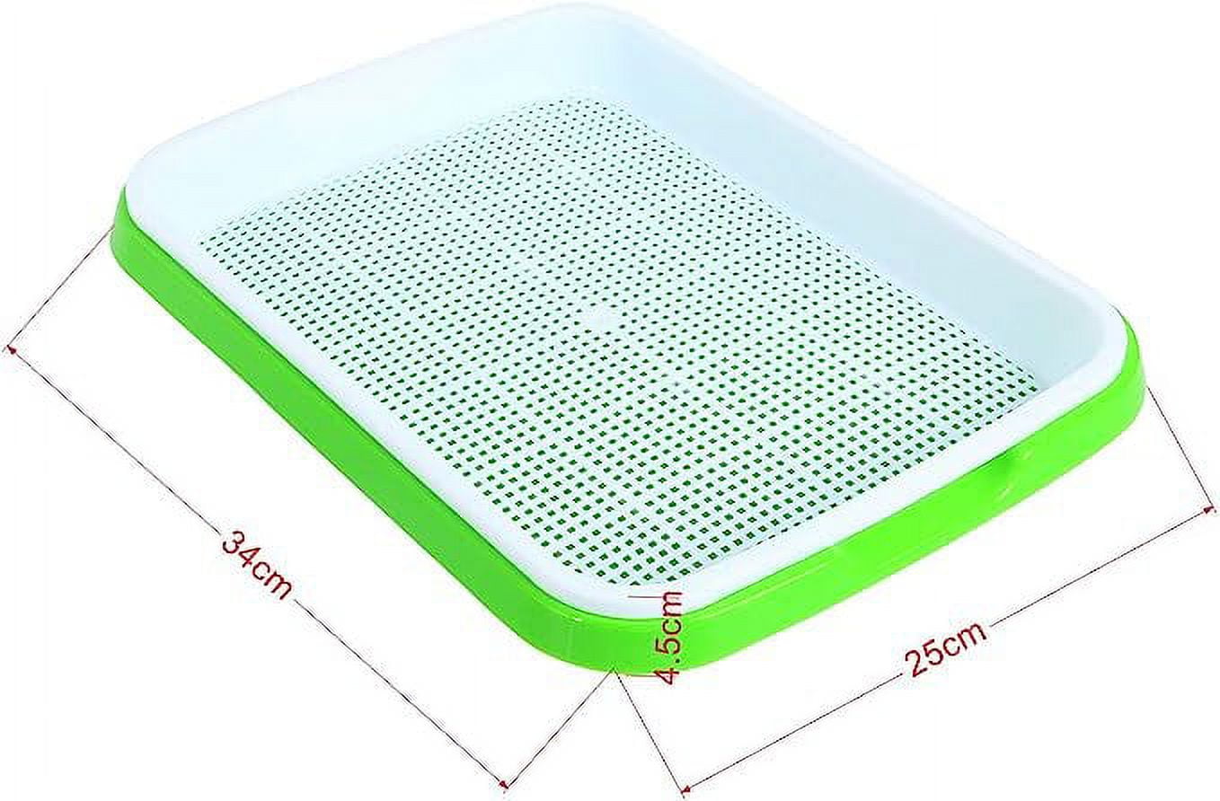 Tutuviw BPA Free Hydroponics Soilless Seeds Sprouter Microgreen Seed Sprouter Trays Seed Germination Double Tier Grow Trays with Lid 1PCS-Seed Sprouter Tray+Lid