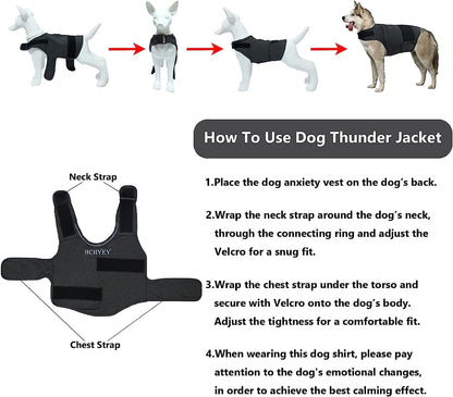 Dog Jacket, Skin-Friendly Dog Calming Vest - Dog Shirt for Thunder, Fireworks and Separation - Keep Pet Calm Without Medicine & Training, Anti Anxiety Vest for Dogs XS Rose Red