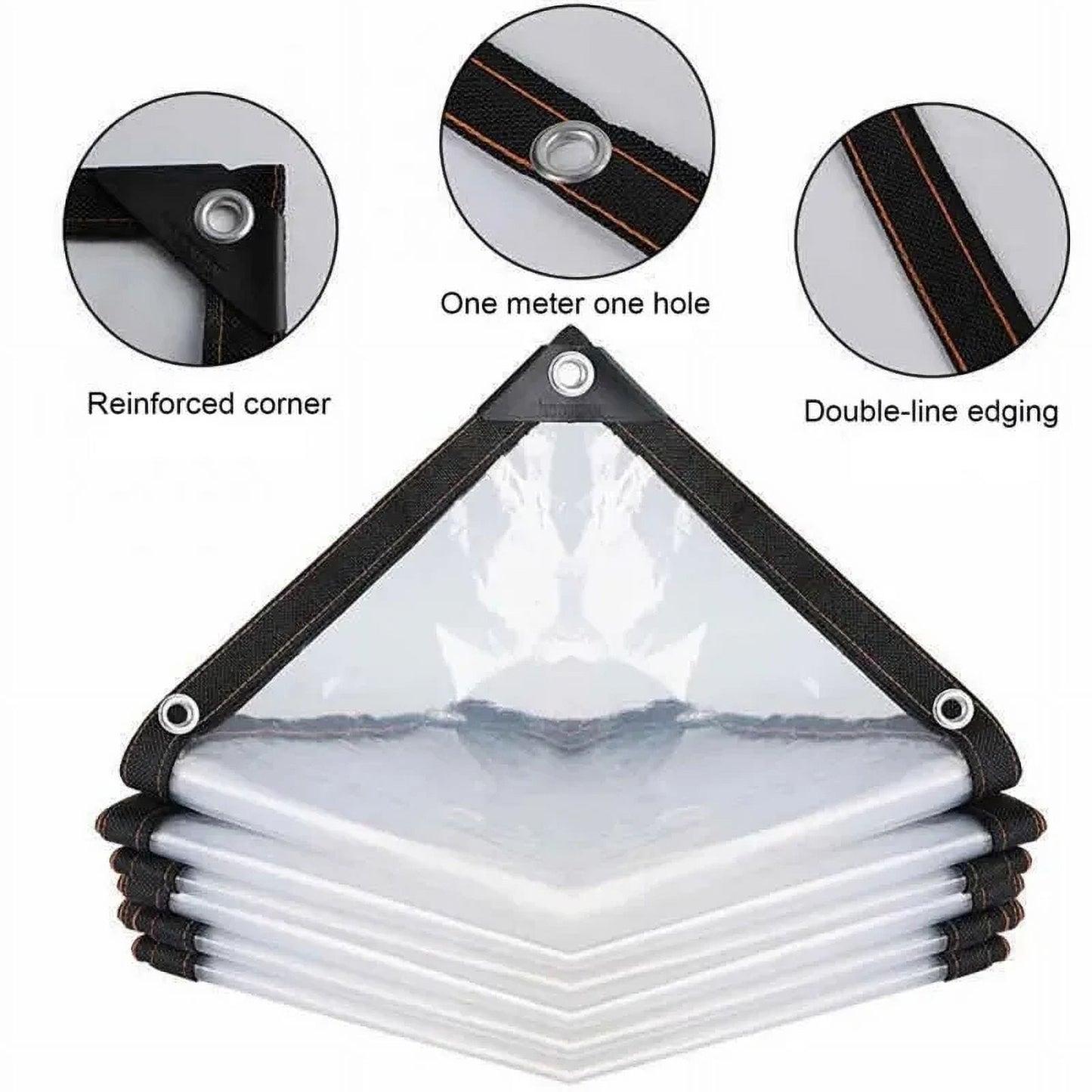Clear Tarps Heavy Duty, Waterproof Tarpaulin Cover Greenhouse Garden Plant Patio 5 x 6.5FT 6.5*8ft