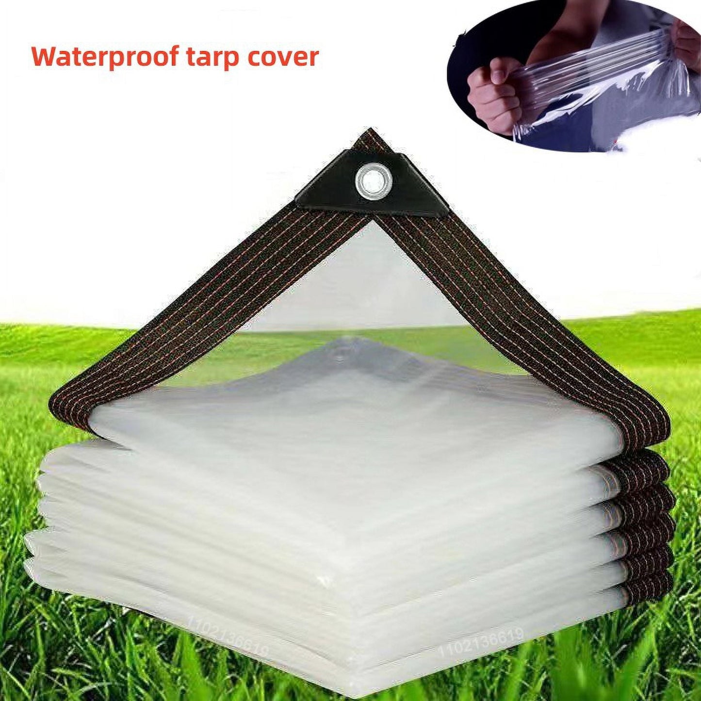 Clear Tarps Heavy Duty, Waterproof Tarpaulin Cover Greenhouse Garden Plant Patio 5 x 6.5FT 6.5*8ft