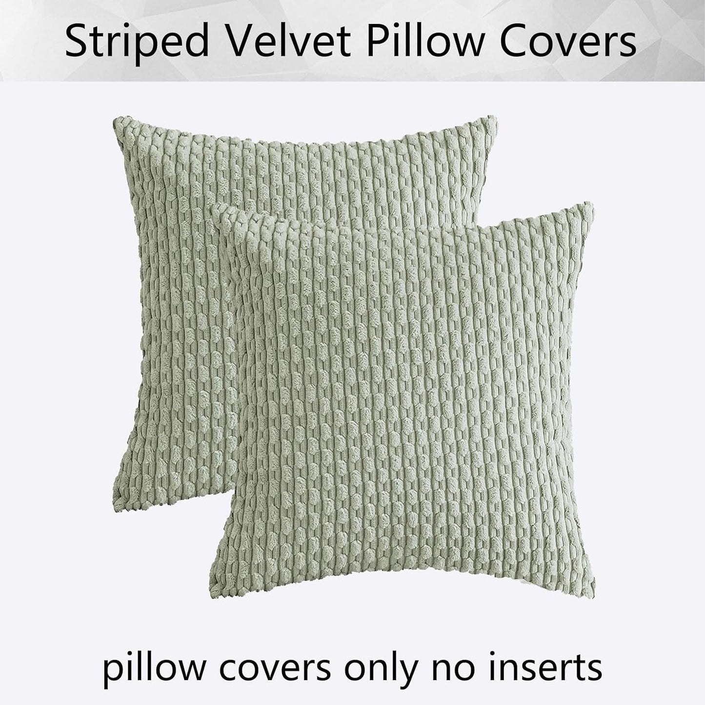 Holzlrgus Fall Set of 2 Striped Textured Velvet Corduroy Decorative Europe Sham Seasonal Autumn Throw Pillow Cushion Cover for Couch, (60x60 cm, 24inch), Burnt Brick 20 x 20-Inch Dark Green