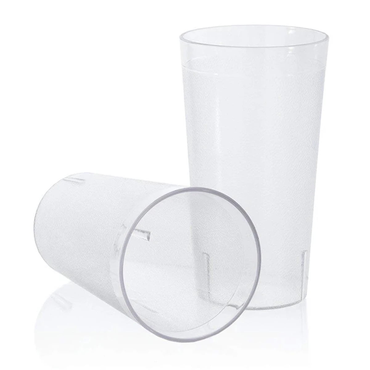 12oz Tumbler Beverage Cups, Clear Plastic Cup, Stackable Drinking Cups, Drink Tumblers for Hotel Cafe, Party & Catering Supplies, Restaurant Grade Cups, Clear, Set of 8 8oz