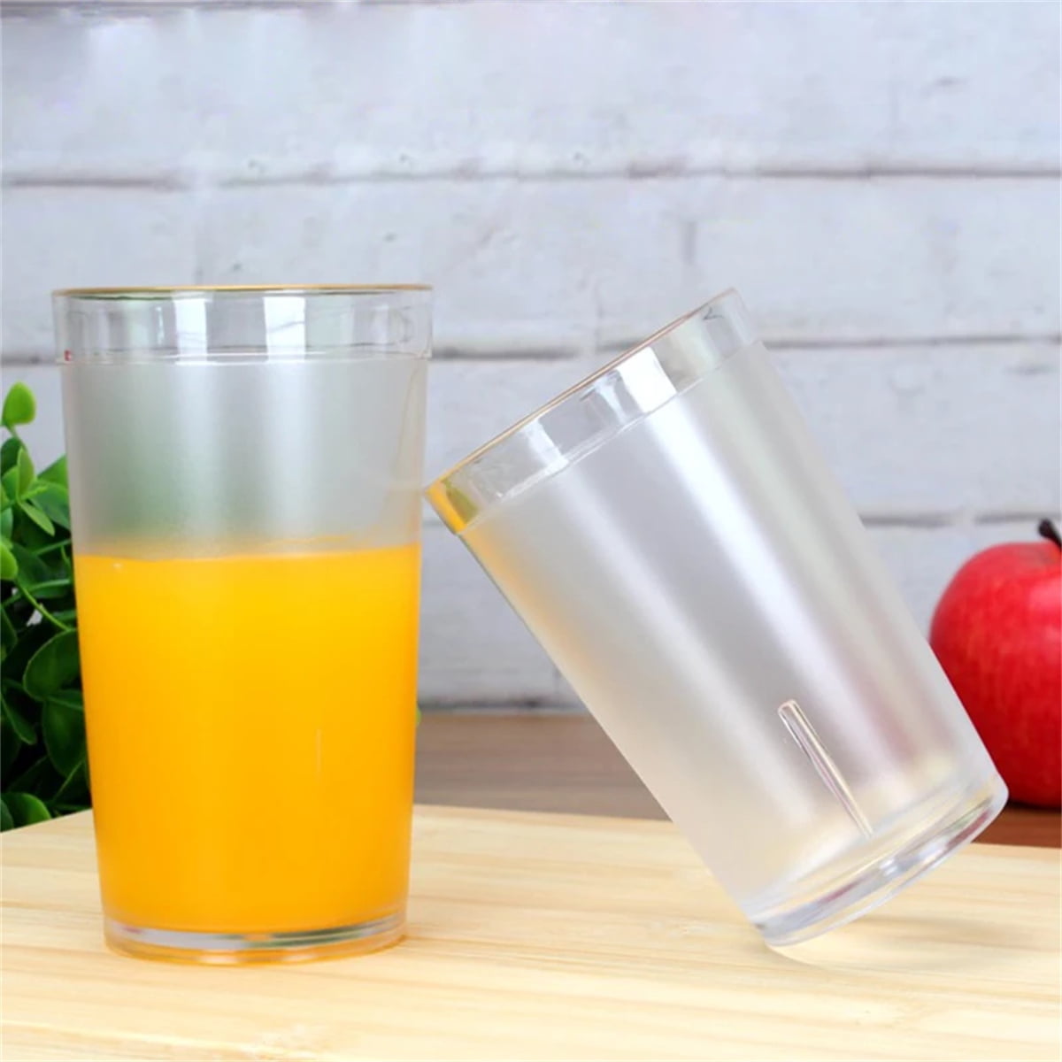 12oz Tumbler Beverage Cups, Clear Plastic Cup, Stackable Drinking Cups, Drink Tumblers for Hotel Cafe, Party & Catering Supplies, Restaurant Grade Cups, Clear, Set of 8 8oz