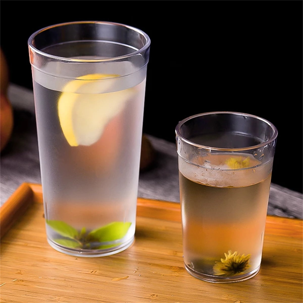 12oz Tumbler Beverage Cups, Clear Plastic Cup, Stackable Drinking Cups, Drink Tumblers for Hotel Cafe, Party & Catering Supplies, Restaurant Grade Cups, Clear, Set of 8 8oz