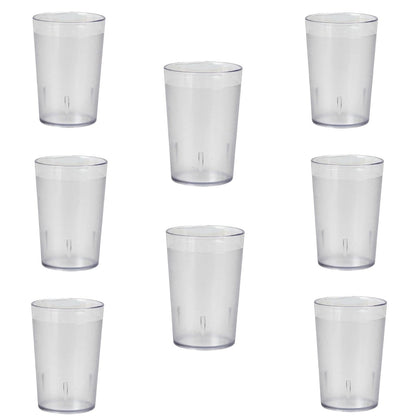12oz Tumbler Beverage Cups, Clear Plastic Cup, Stackable Drinking Cups, Drink Tumblers for Hotel Cafe, Party & Catering Supplies, Restaurant Grade Cups, Clear, Set of 8 8oz